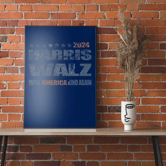 Harris Walz 2024 Make America Kind Again Harris Waltz Quote Poster