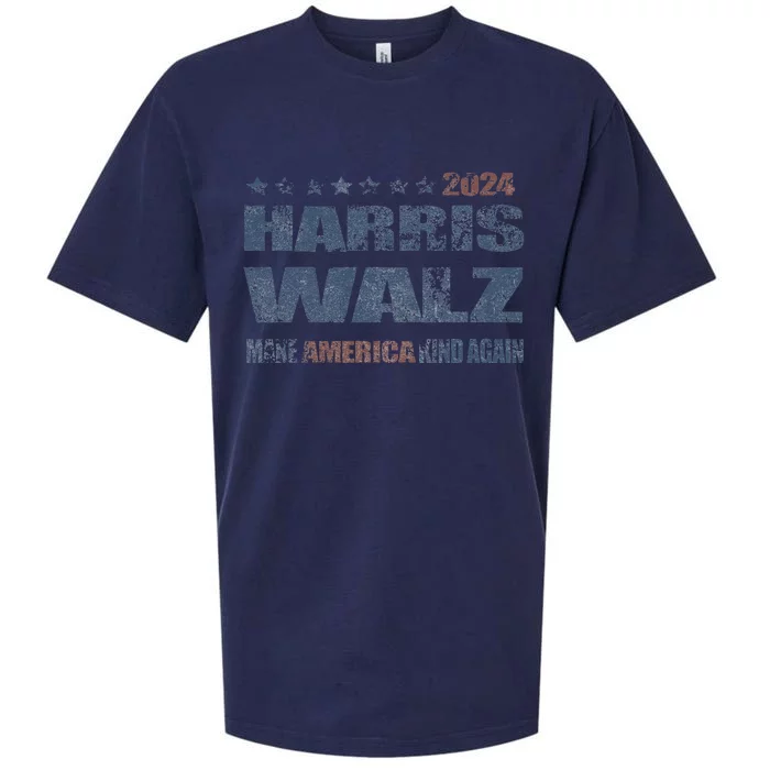 Harris Walz 2024 Make America Kind Again Harris Waltz Quote Sueded Cloud Jersey T-Shirt