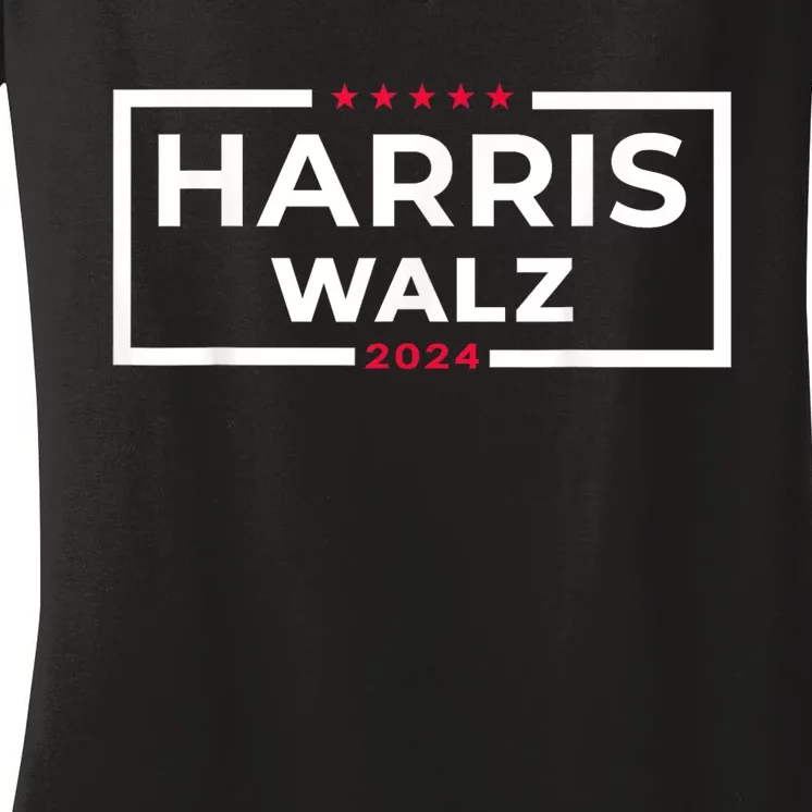 Harris Walz 2024 Tim Walz Kamala Harris Usa Election Apparel Women's V-Neck T-Shirt