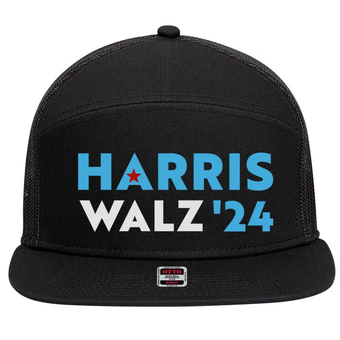 Harris Walz 2024 7 Panel Mesh Trucker Snapback Hat