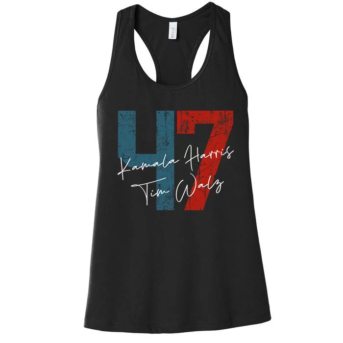 Harris Walz 47 Harris 47 Madam President Us Democratic 2024 Women's Racerback Tank