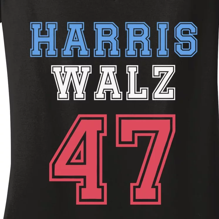 Harris Walz 47th Women's V-Neck T-Shirt