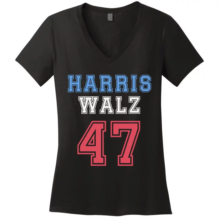 Harris Walz 47th Women's V-Neck T-Shirt