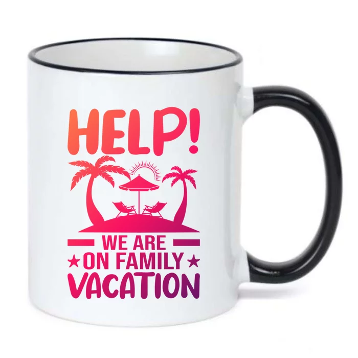 Help We Are On Family Vacay Funny Retro Costume Gift Black Color Changing Mug