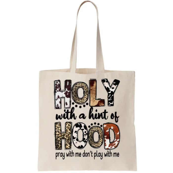 Holy With A Hint Of Hood Leopard Cowhide Western Tote Bag