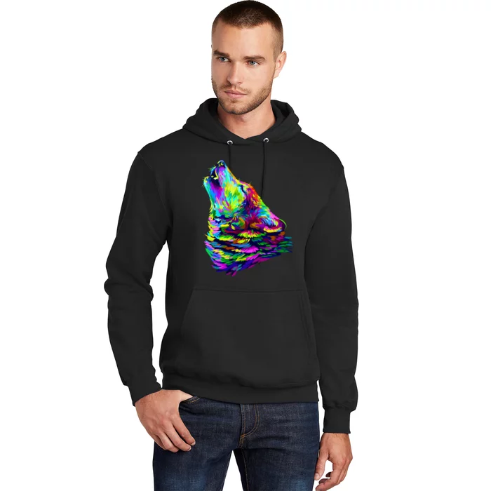 Howling Wolf Abstract Hoodie