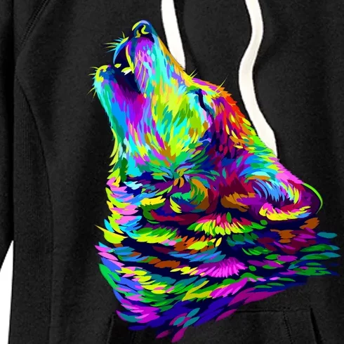 Howling Wolf Abstract Women's Fleece Hoodie