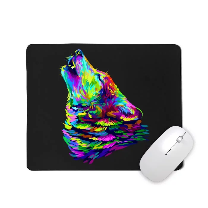 Howling Wolf Abstract Mousepad