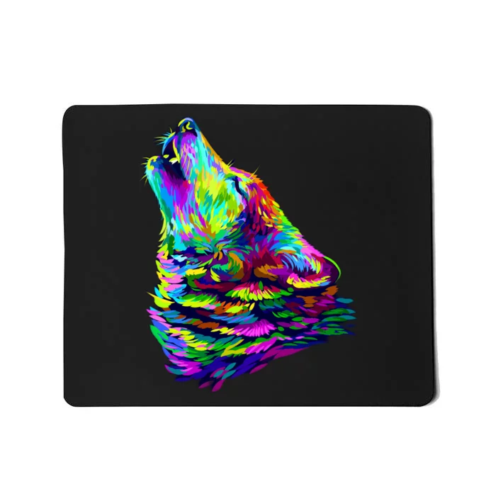 Howling Wolf Abstract Mousepad