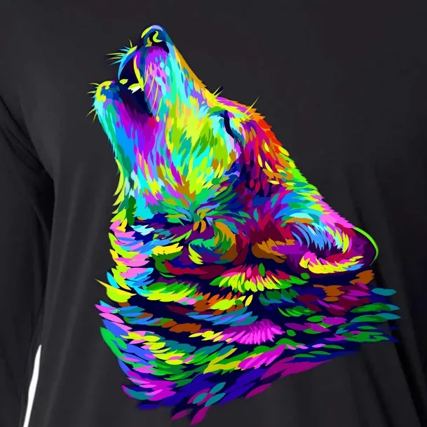 Howling Wolf Abstract Cooling Performance Long Sleeve Crew