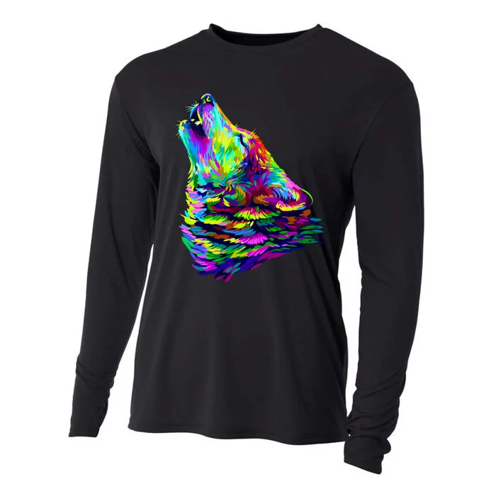 Howling Wolf Abstract Cooling Performance Long Sleeve Crew