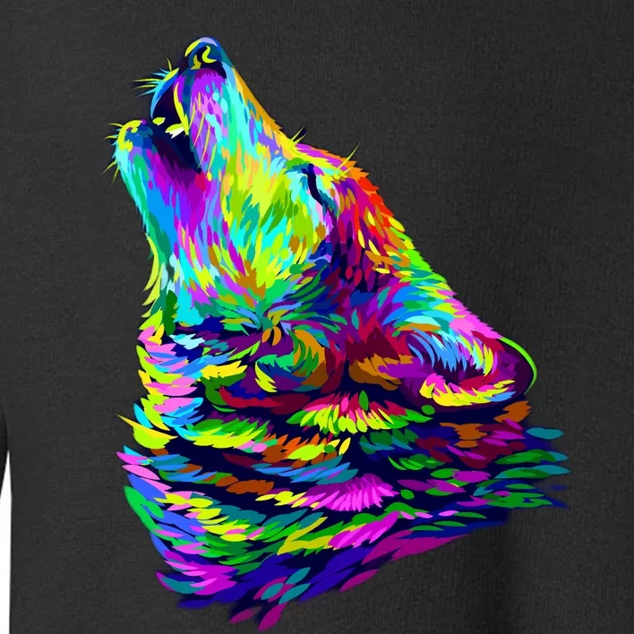 Howling Wolf Abstract Toddler Sweatshirt