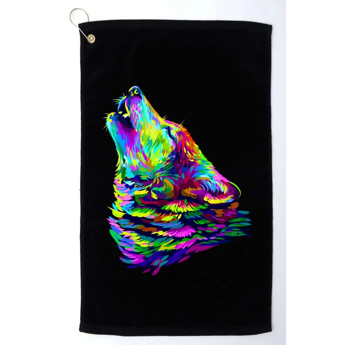 Howling Wolf Abstract Platinum Collection Golf Towel