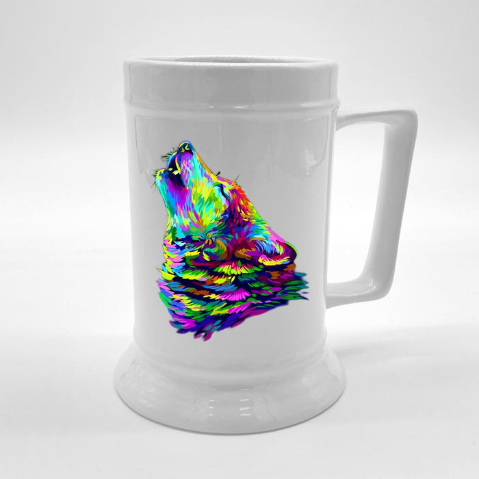 Howling Wolf Abstract Front & Back Beer Stein