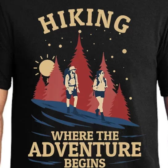 Hiking Where Adventure Begins Backpacking Outdoor Hiking Premium Pajama Set