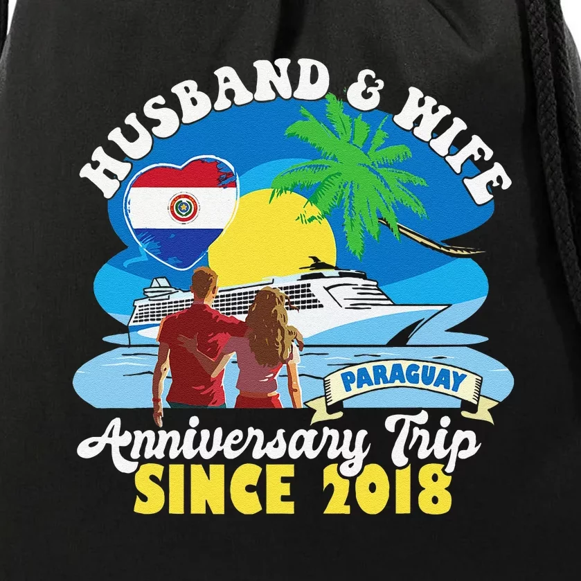 Husband & Wife Anniversary Trip Since 2018 Paraguay Drawstring Bag