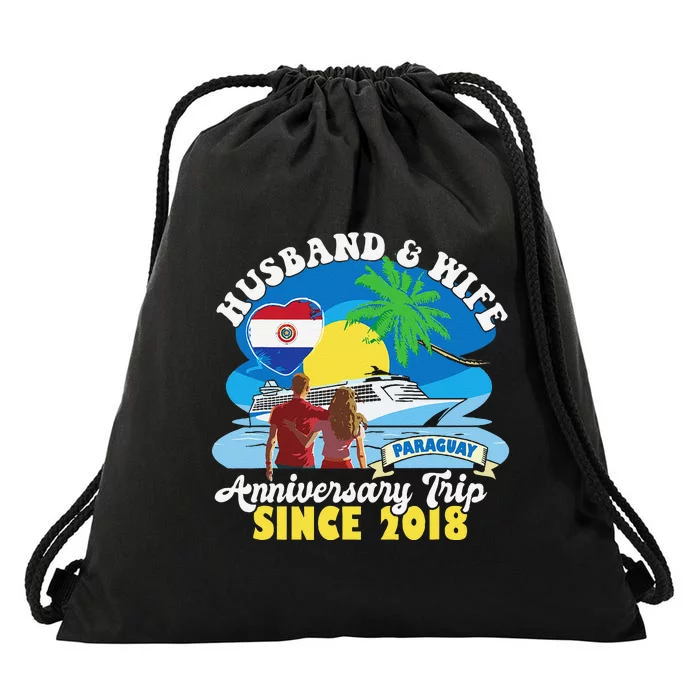 Husband & Wife Anniversary Trip Since 2018 Paraguay Drawstring Bag