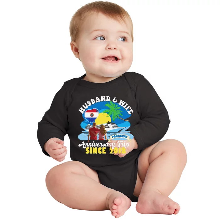 Husband & Wife Anniversary Trip Since 2018 Paraguay Baby Long Sleeve Bodysuit