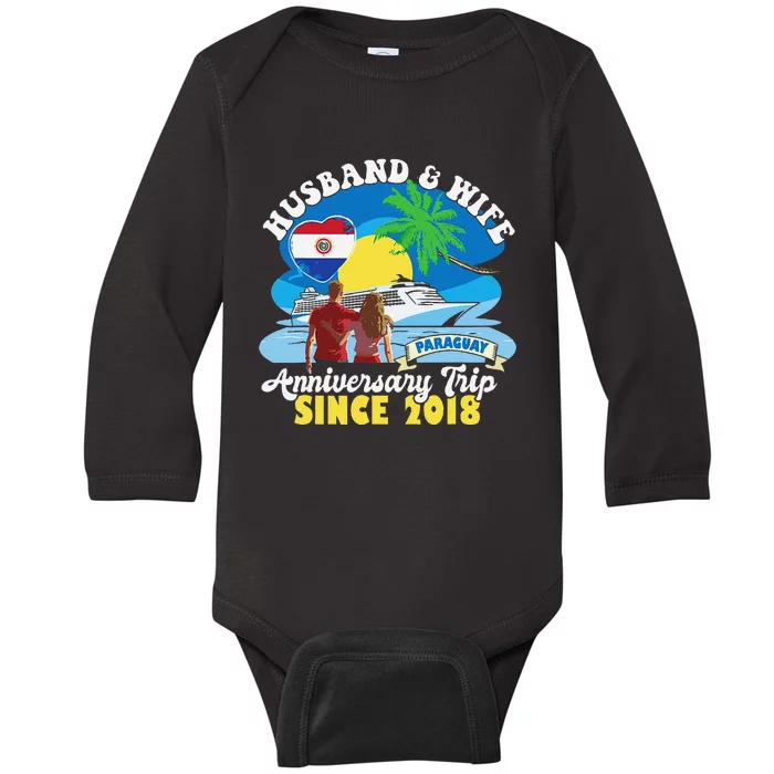 Husband & Wife Anniversary Trip Since 2018 Paraguay Baby Long Sleeve Bodysuit