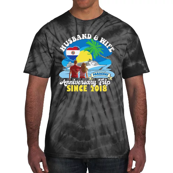 Husband & Wife Anniversary Trip Since 2018 Paraguay Tie-Dye T-Shirt