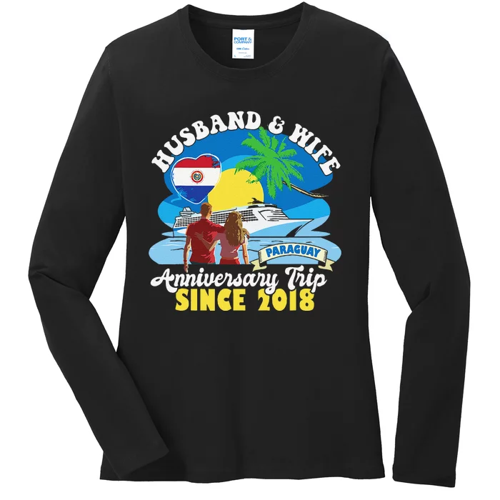 Husband & Wife Anniversary Trip Since 2018 Paraguay Ladies Long Sleeve Shirt