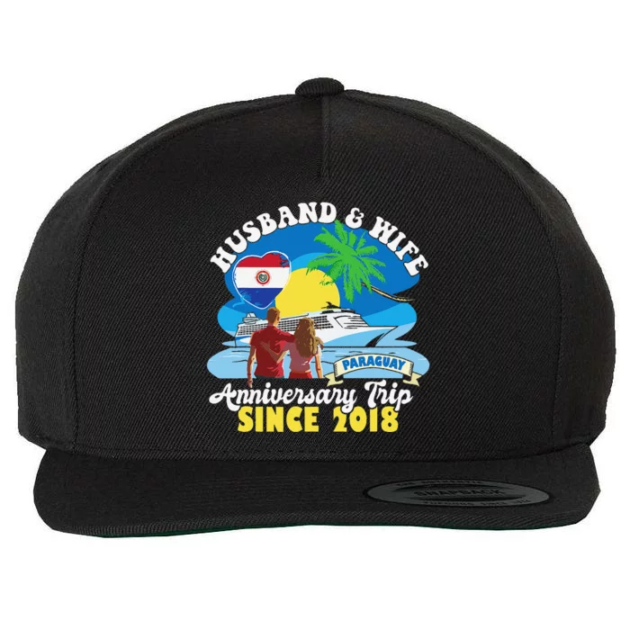 Husband & Wife Anniversary Trip Since 2018 Paraguay Wool Snapback Cap