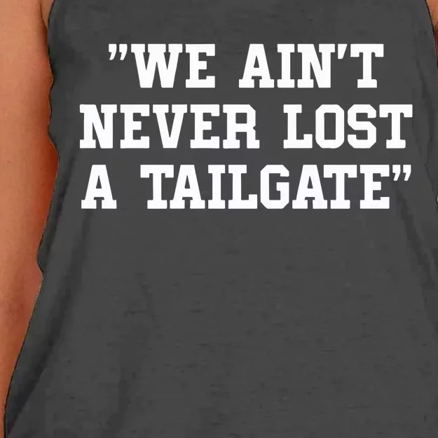 Hightopdave We Ain_t Never Lost A Tailgate Women's Knotted Racerback Tank