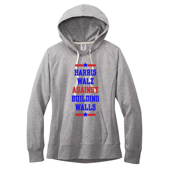 Harris Walz Against Building Walls 2024 Women's Fleece Hoodie