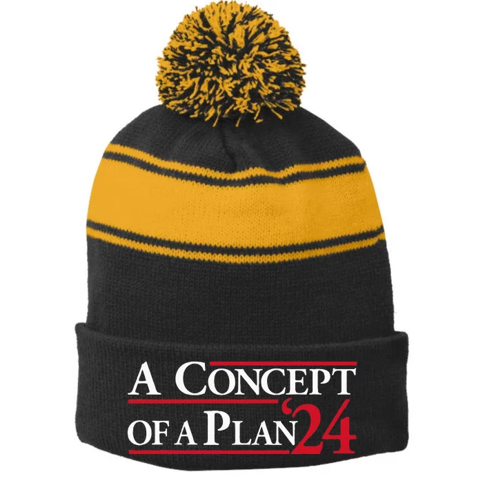 Harris Walz A Concept Of A Plan Stripe Pom Pom Beanie