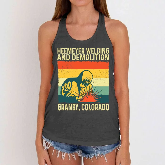 Heemeyer Welding And Demolition Grandby Colorado Women's Knotted Racerback Tank