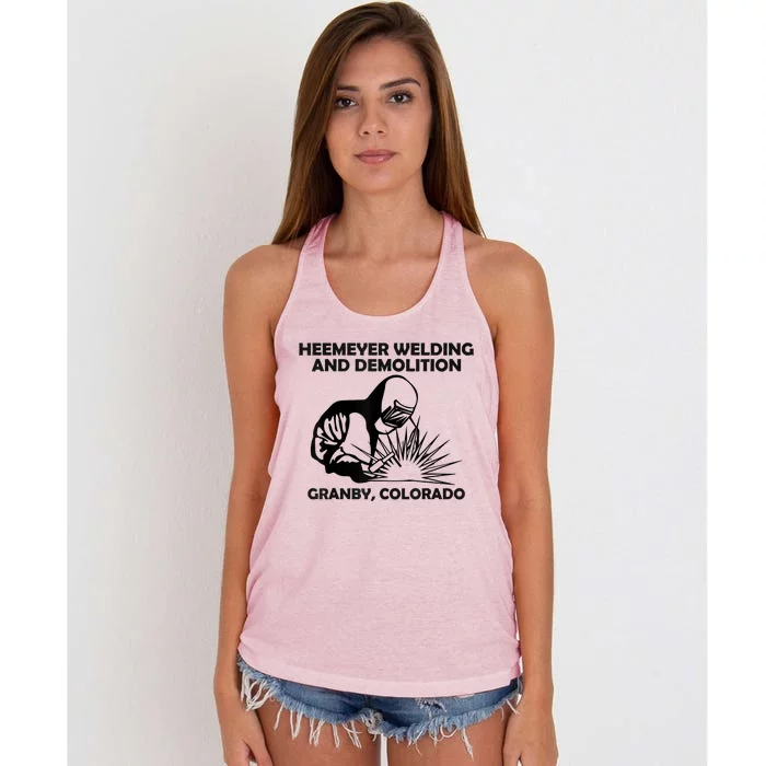 Heemeyer Welding And Demolition Grandby Colorado Women's Knotted Racerback Tank