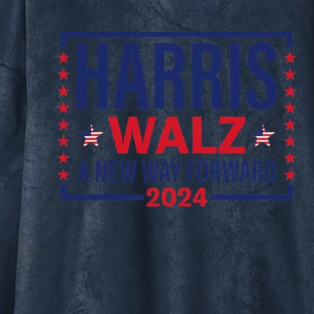 Harris Walz A New Way Forward 2024 Hooded Wearable Blanket