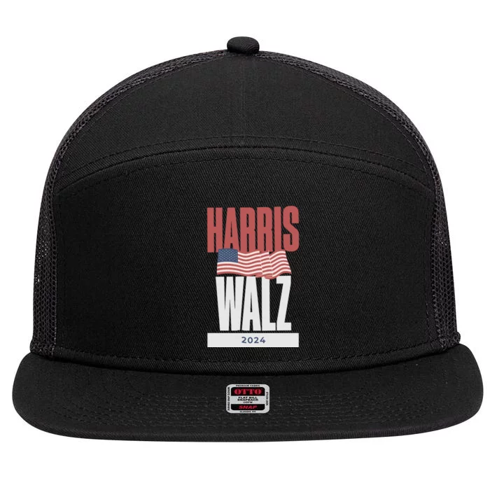 Harris Walz And Kamala Harris 2024 7 Panel Mesh Trucker Snapback Hat