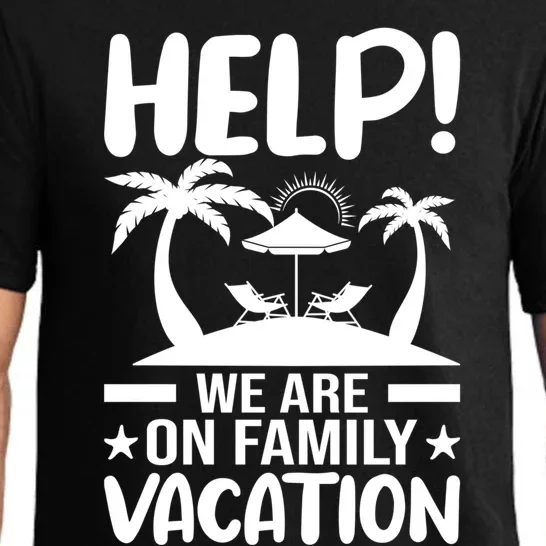 Help We Are On Family Vacay Funny Retro Costume Gift Pajama Set