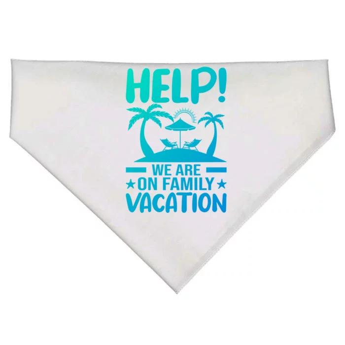 Help We Are On Family Vacay Funny Retro Costume Gift USA-Made Doggie Bandana