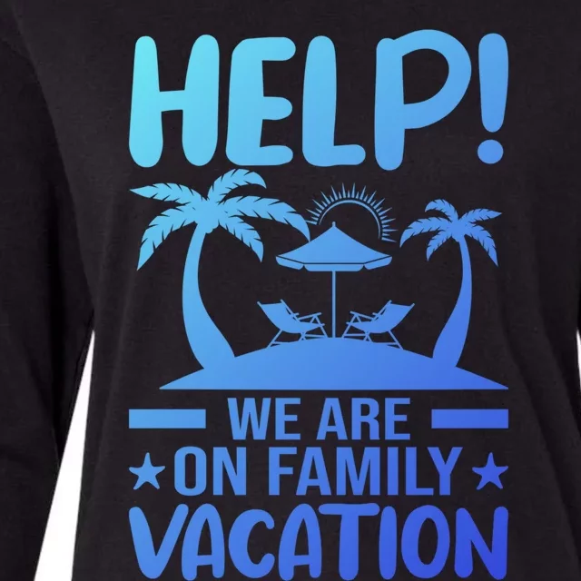 Help We Are On Family Vacay Funny Retro Costume Gift Womens Cotton Relaxed Long Sleeve T-Shirt