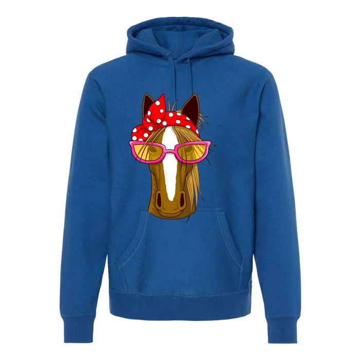 Horse With Bandana Gift Horseback Riding Gift Premium Hoodie