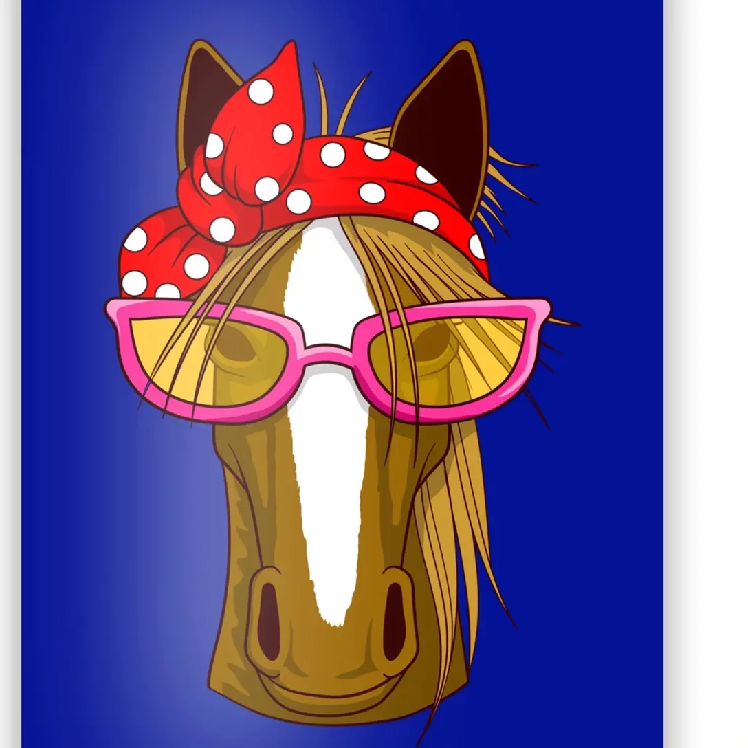 Horse With Bandana Gift Horseback Riding Gift Poster