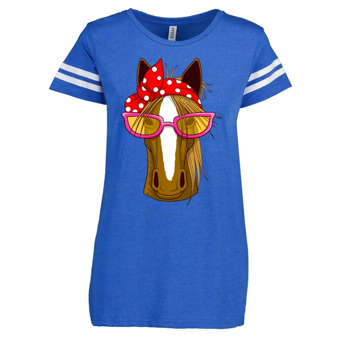 Horse With Bandana Gift Horseback Riding Gift Enza Ladies Jersey Football T-Shirt