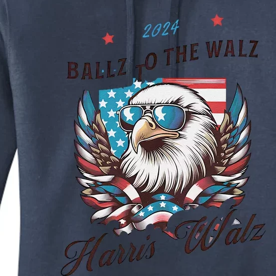 Harris Walz Ballz To The Walz Sunglasses Eagle Election Women's Pullover Hoodie