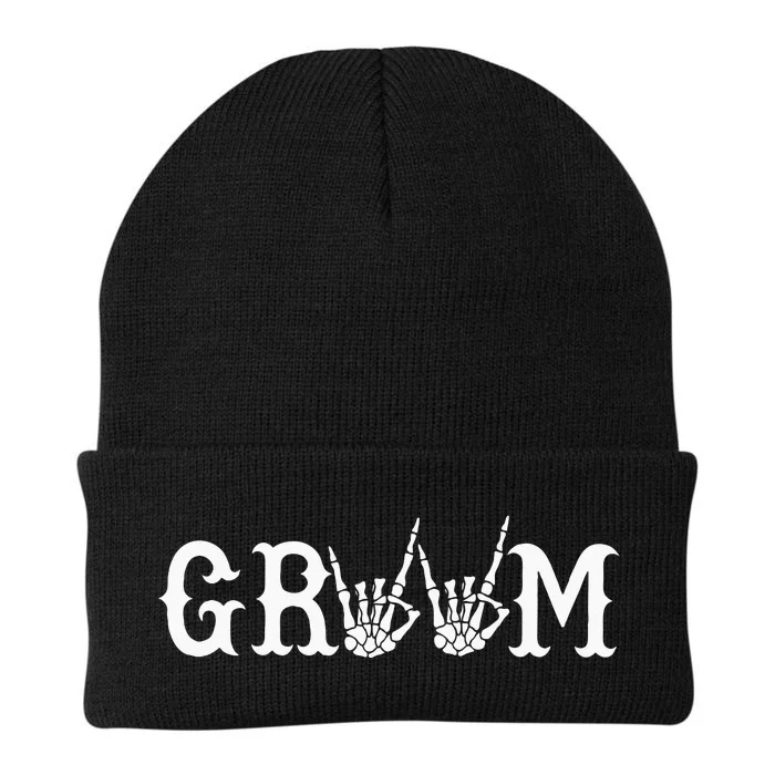 Halloween Wedding Bride Groom Skeleton Till Death Matching Knit Cap Winter Beanie