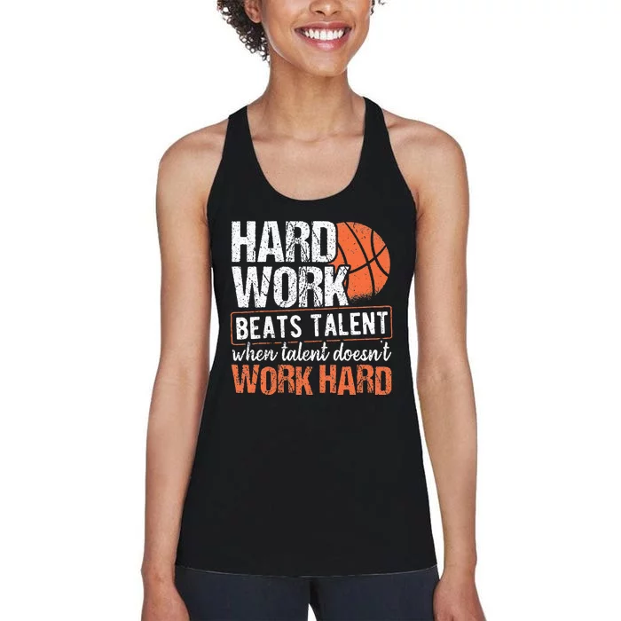 Hard Work Beats Talent When Talent Doesnt Work Hard Women's Racerback Tank