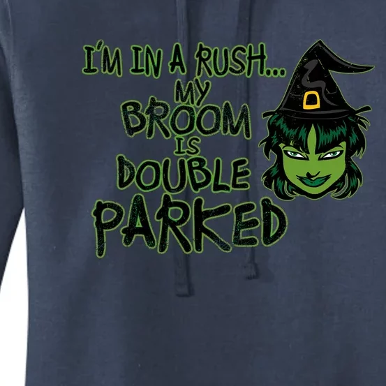 Halloween Witch Broom Parking Humor Cute Gift Women's Pullover Hoodie