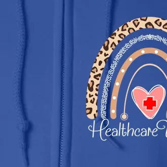 Healthcare Worker Boho Rainbow Funny Healthcare Cute Gift Full Zip Hoodie