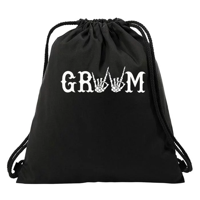 Halloween Wedding Bride Groom Skeleton Till Death Matching Drawstring Bag