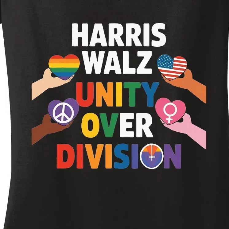 Harris Walz Bridging AmericaS Divide Women's V-Neck T-Shirt