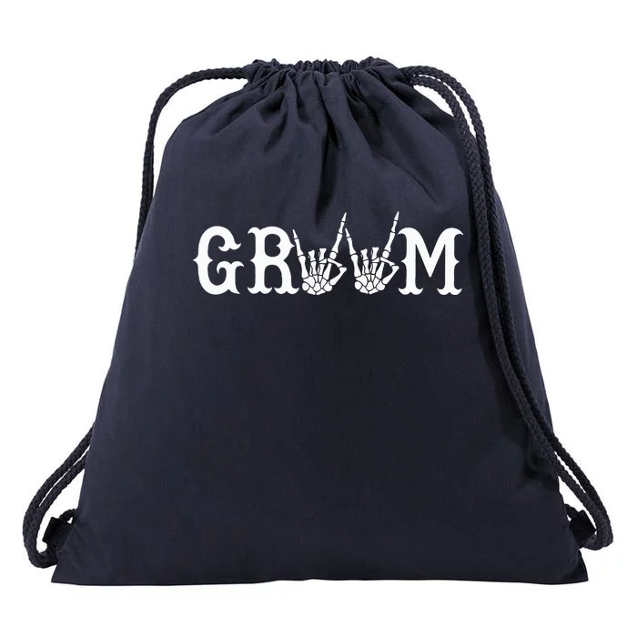 Halloween Wedding Bride Groom Skeleton Till Death Matching Drawstring Bag