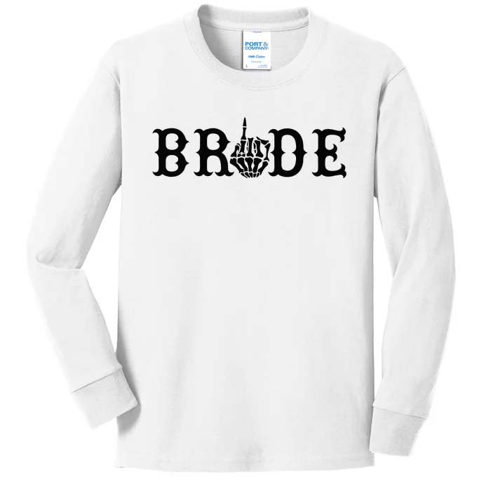 Halloween Wedding Bride Groom Skeleton Till Death Matching Kids Long Sleeve Shirt