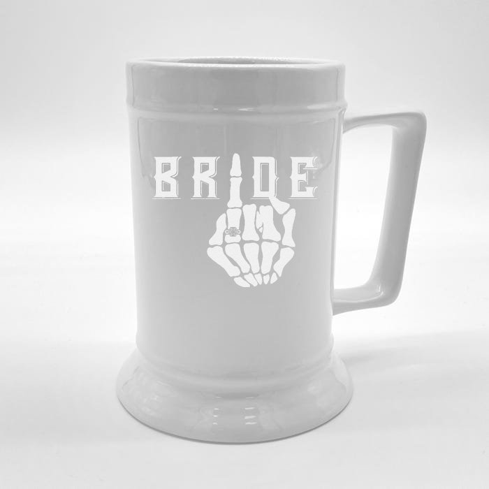 Halloween Wedding Bride Skeleton Bride Matching Front & Back Beer Stein