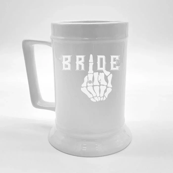 Halloween Wedding Bride Skeleton Bride Matching Front & Back Beer Stein